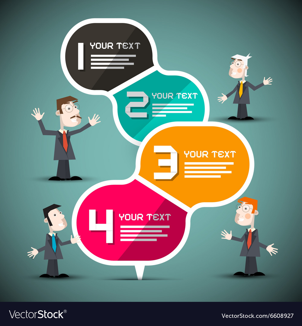 Paper infographic layout with business people