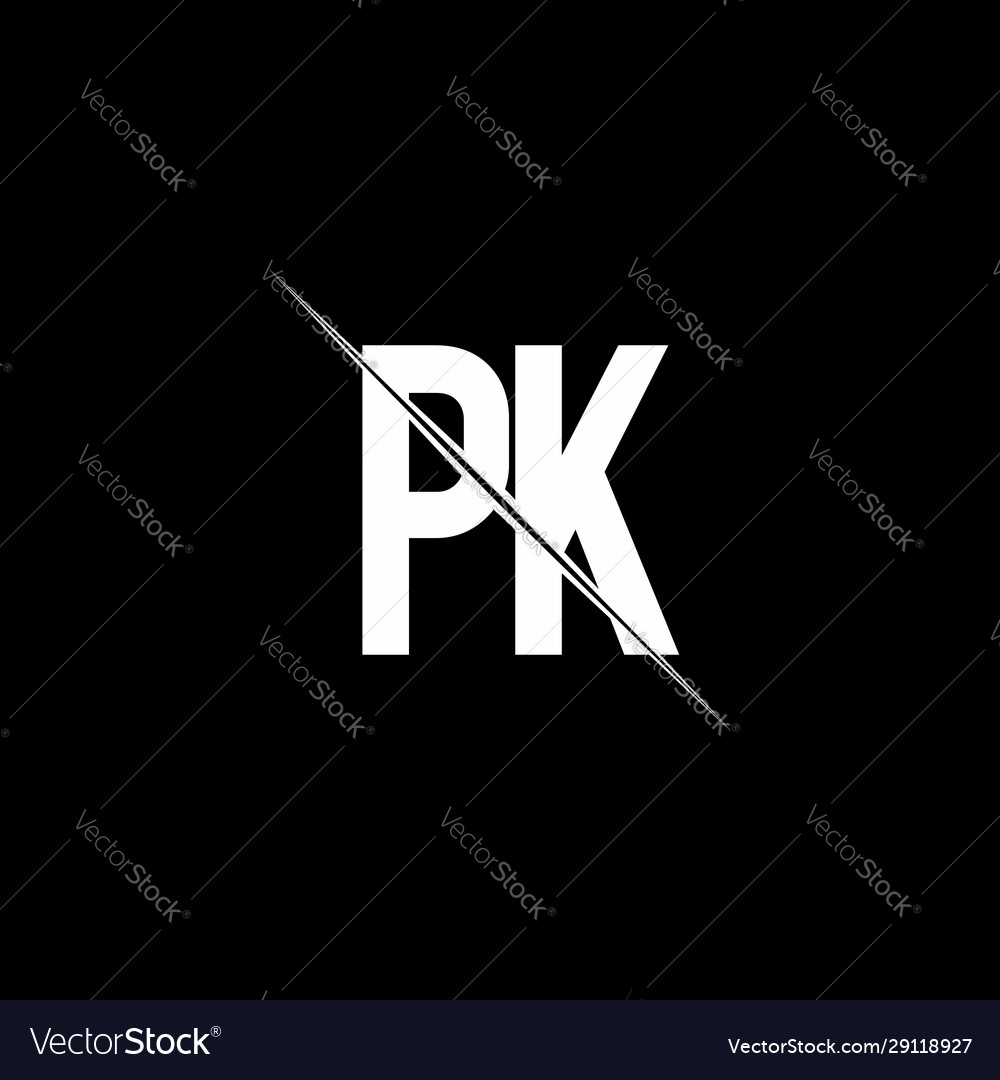 Pk Logo Monogram With Slash Style Design Template Vector Image