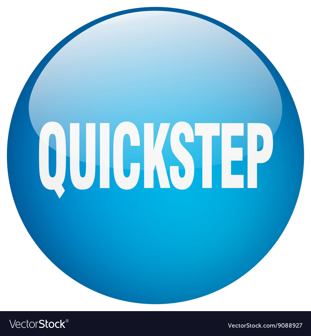 Quickstep blue round gel isolated push button