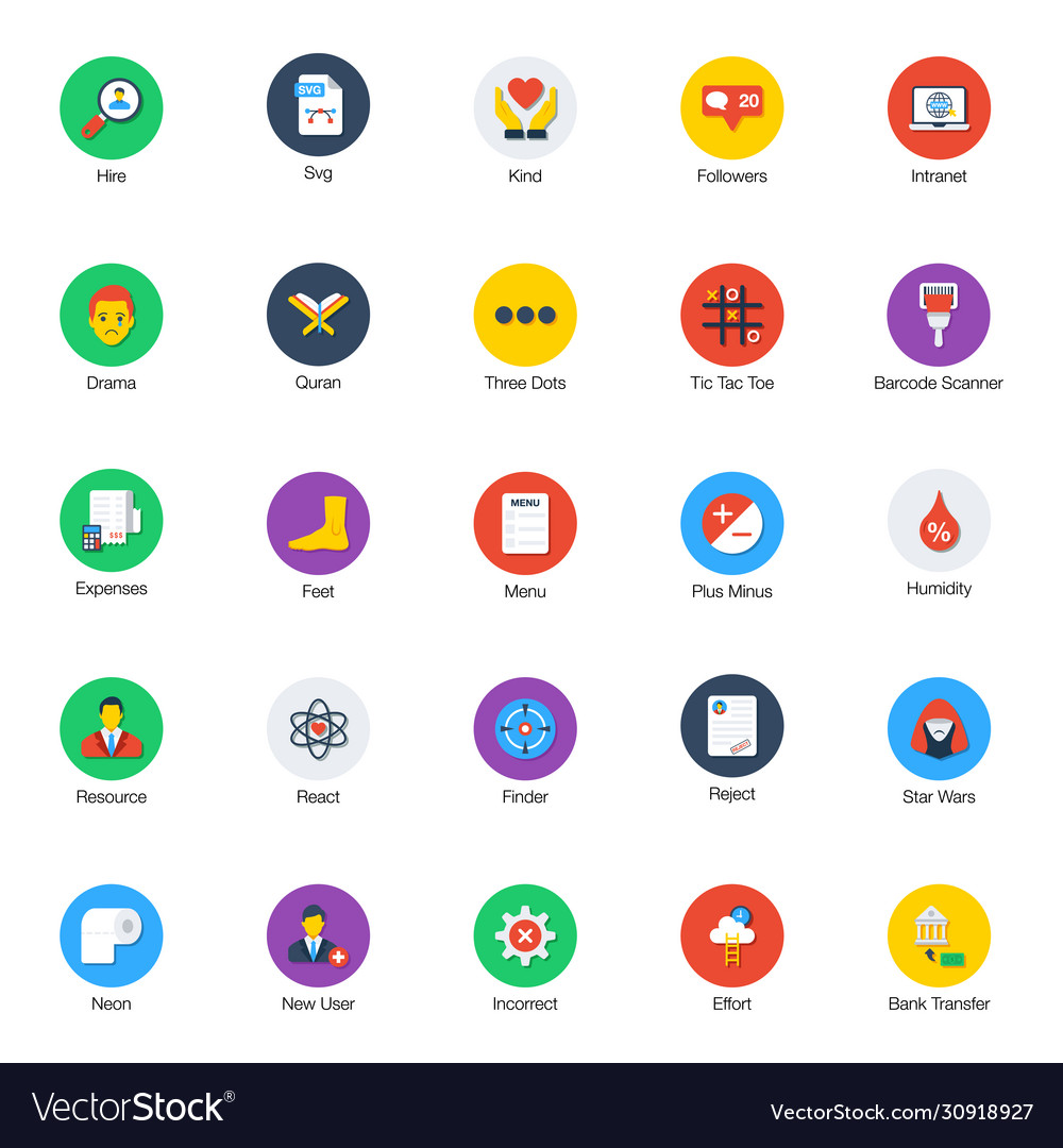 Random basic flat icons bundle
