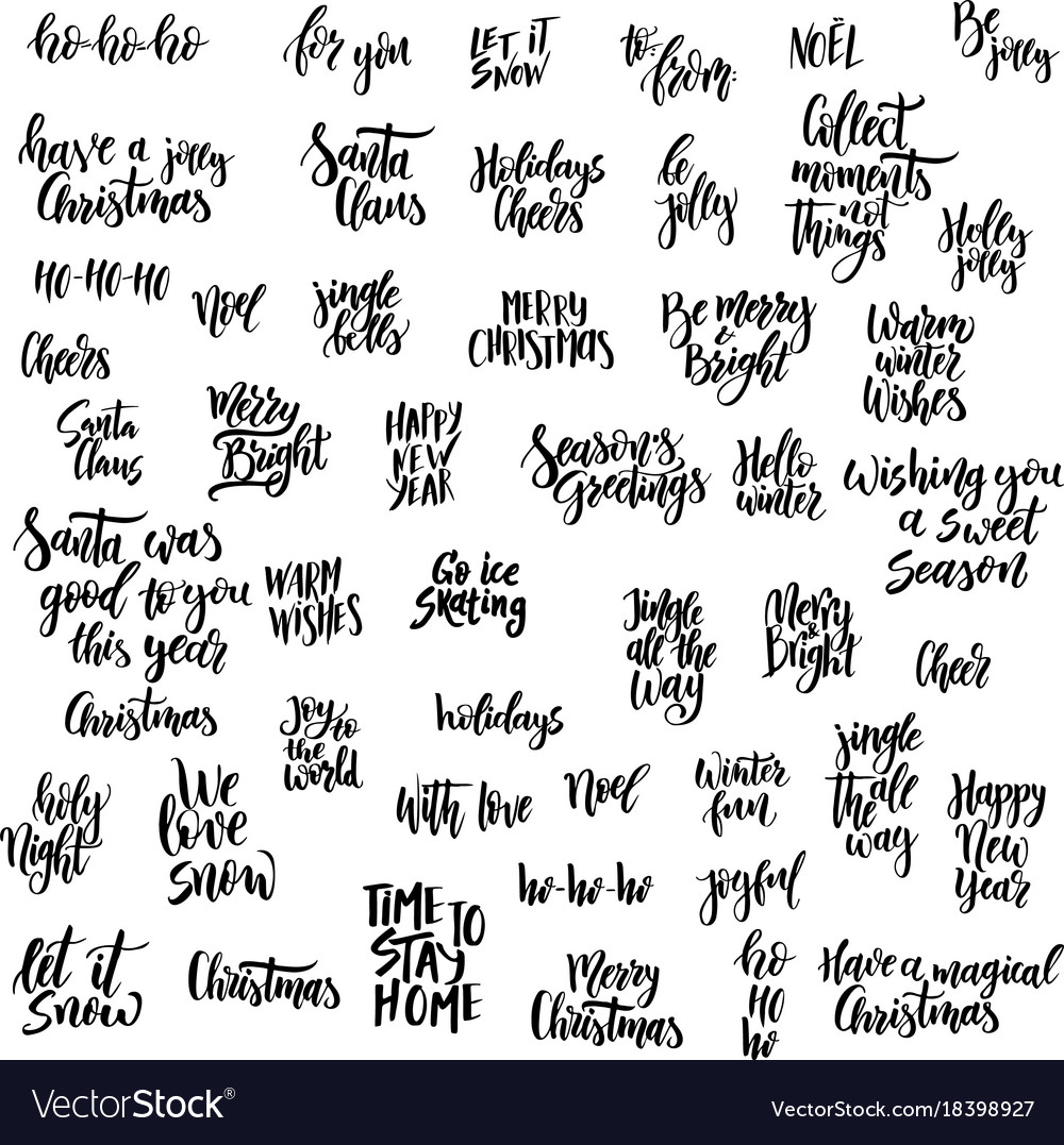 Set of christmas greeting cards hand drawn design