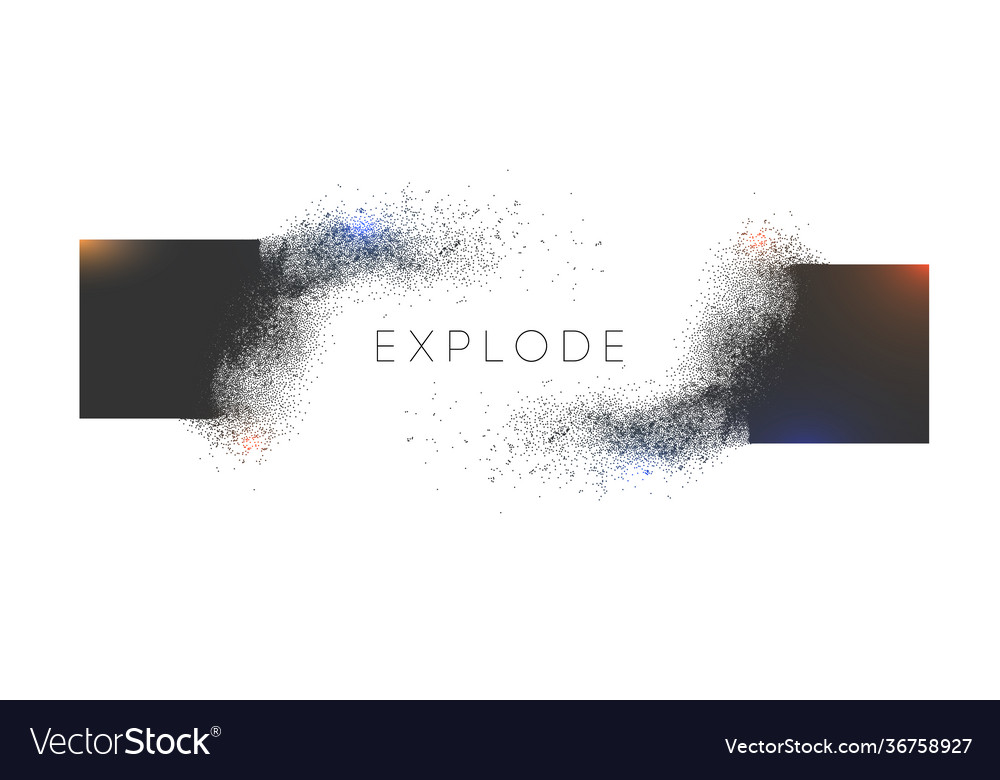 Square explosion with abstract burst vector image Square explosion with abstract burst