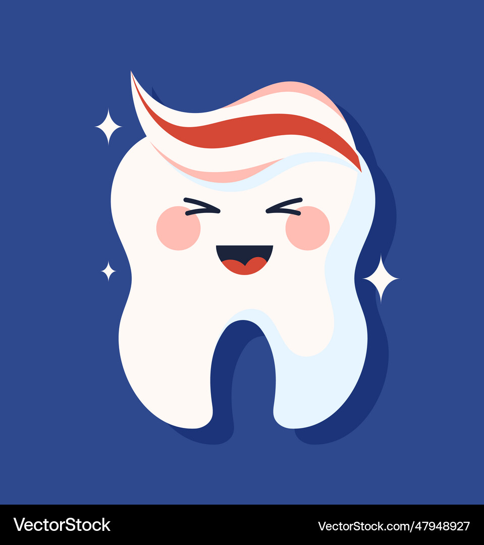 Teeth with toothpaste sticker concept Royalty Free Vector