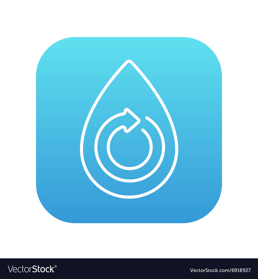 Water drop with circular arrow line icon