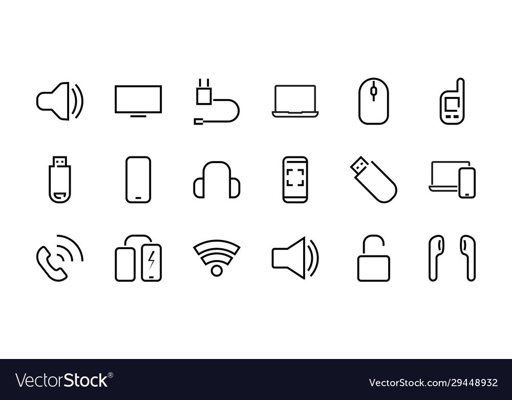 A set smart devices and gadgets computer