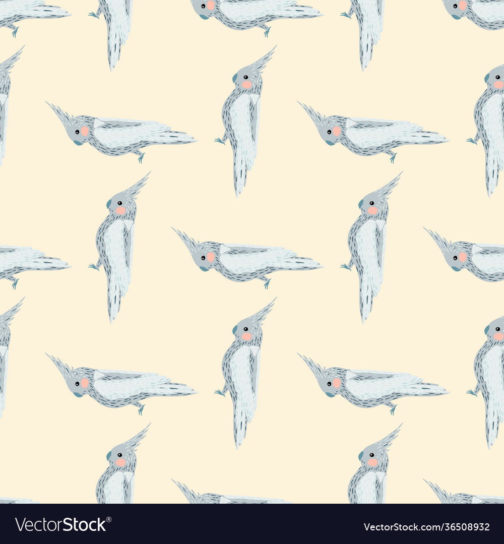 Abstract seamless animal bird pattern in simple