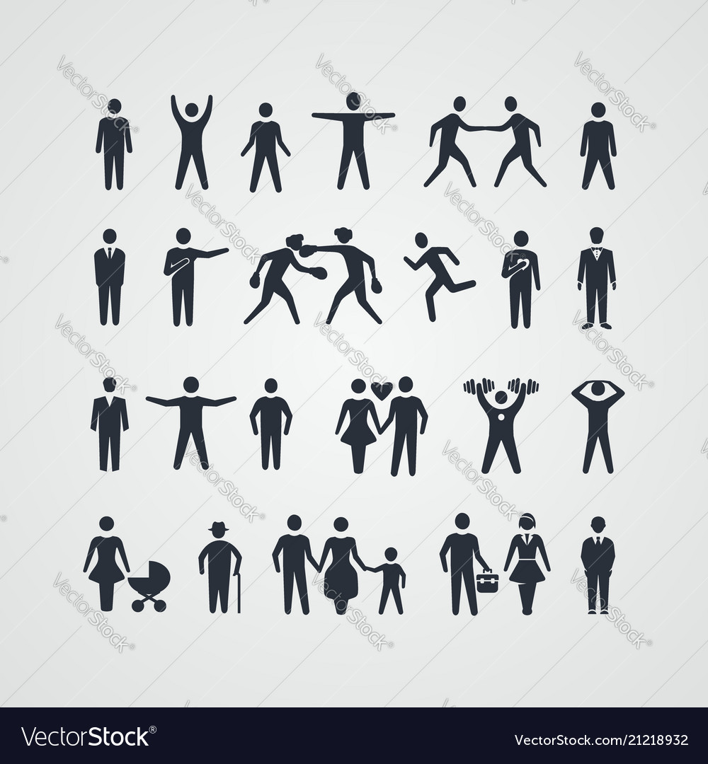 Collection of people silhouettes vector image Collection of people silhouettes