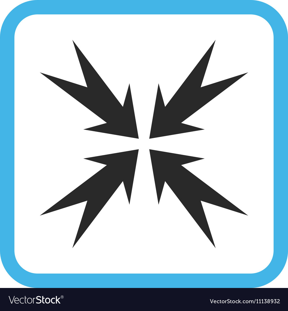 Compression arrows icon in a frame
