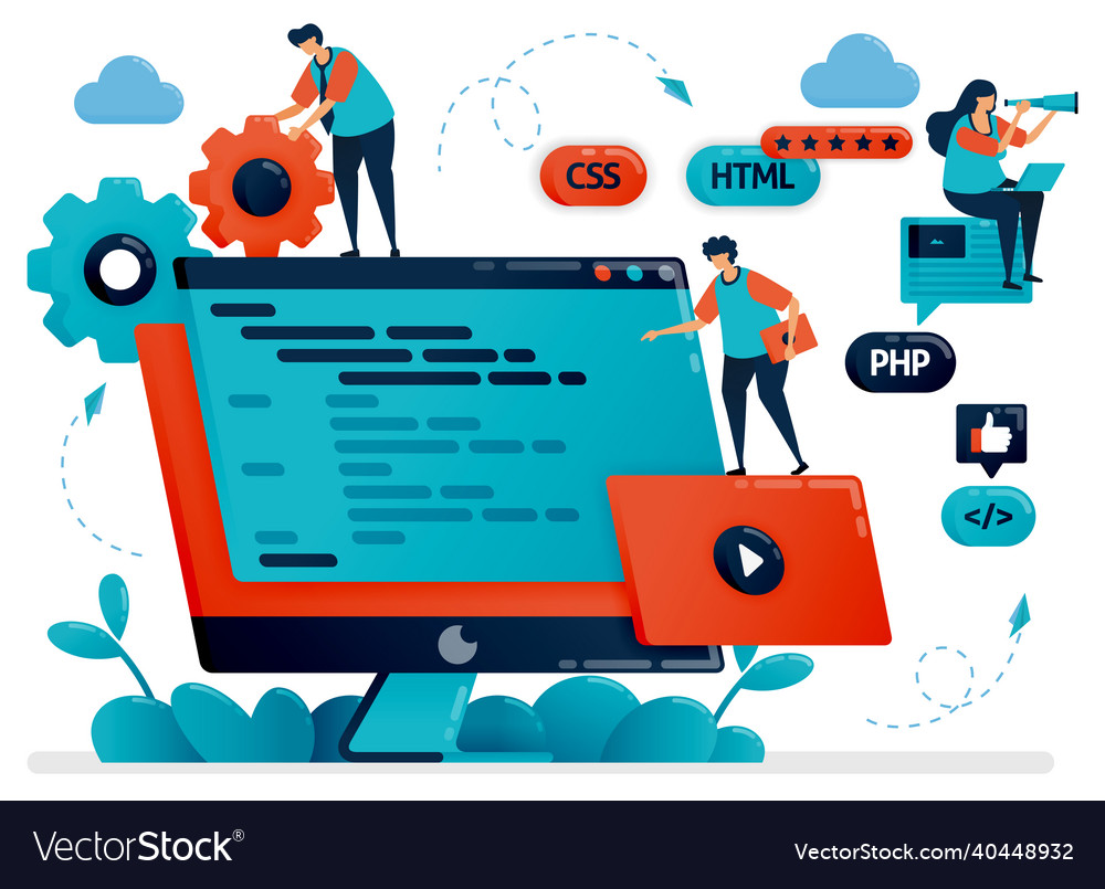 Designing program web apps on monitor screen