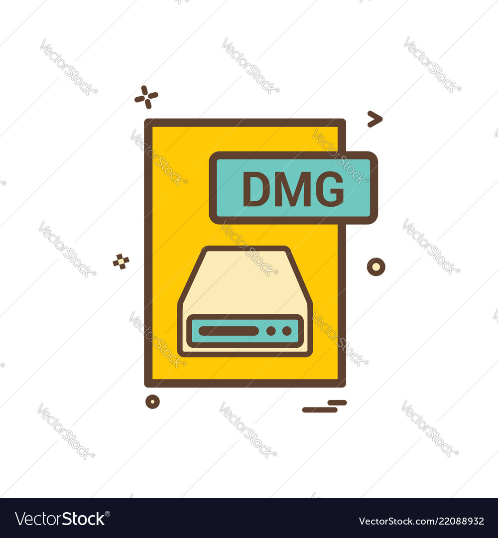 Dmg file format icon design vector image Dmg file format icon design