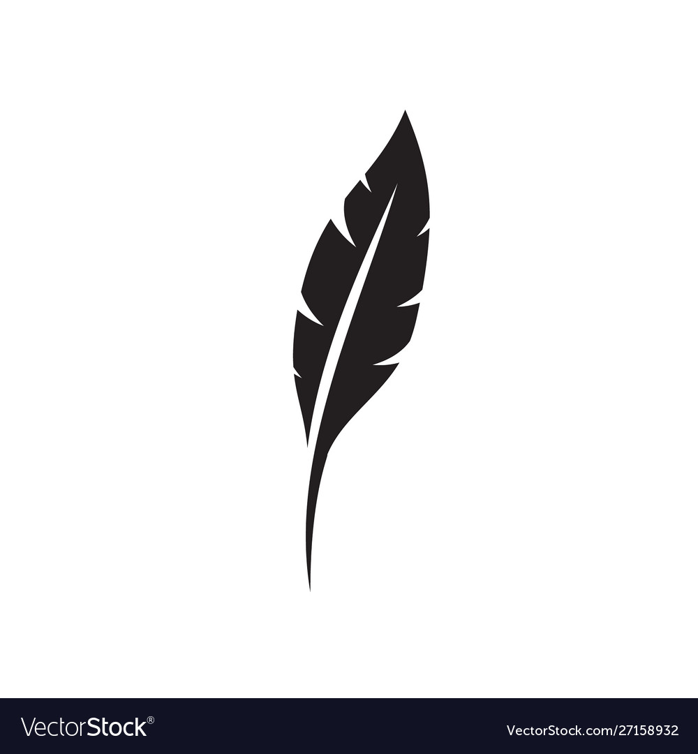 Feather pen logo template Royalty Free Vector Image