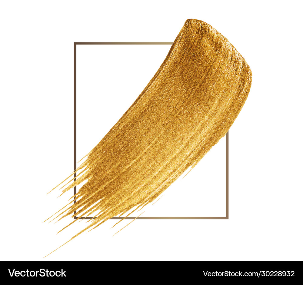 Gold brush strokes frames set Royalty Free Vector Image