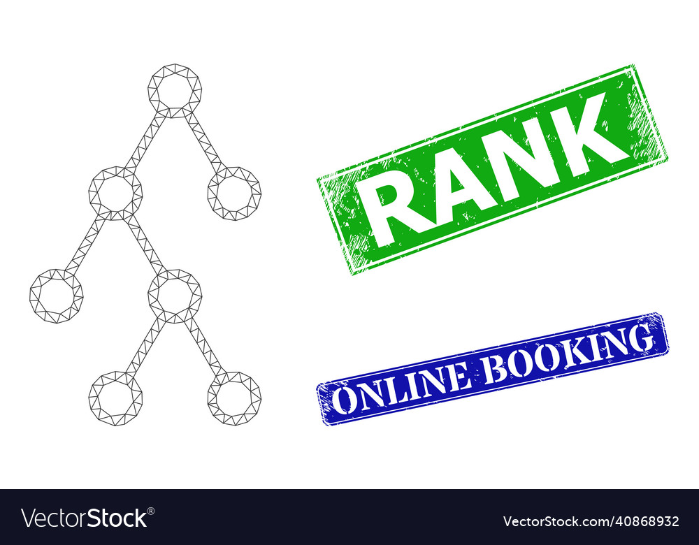 Grunged rank seals and triangle mesh binary vector image Grunged rank seals and triangle mesh binary