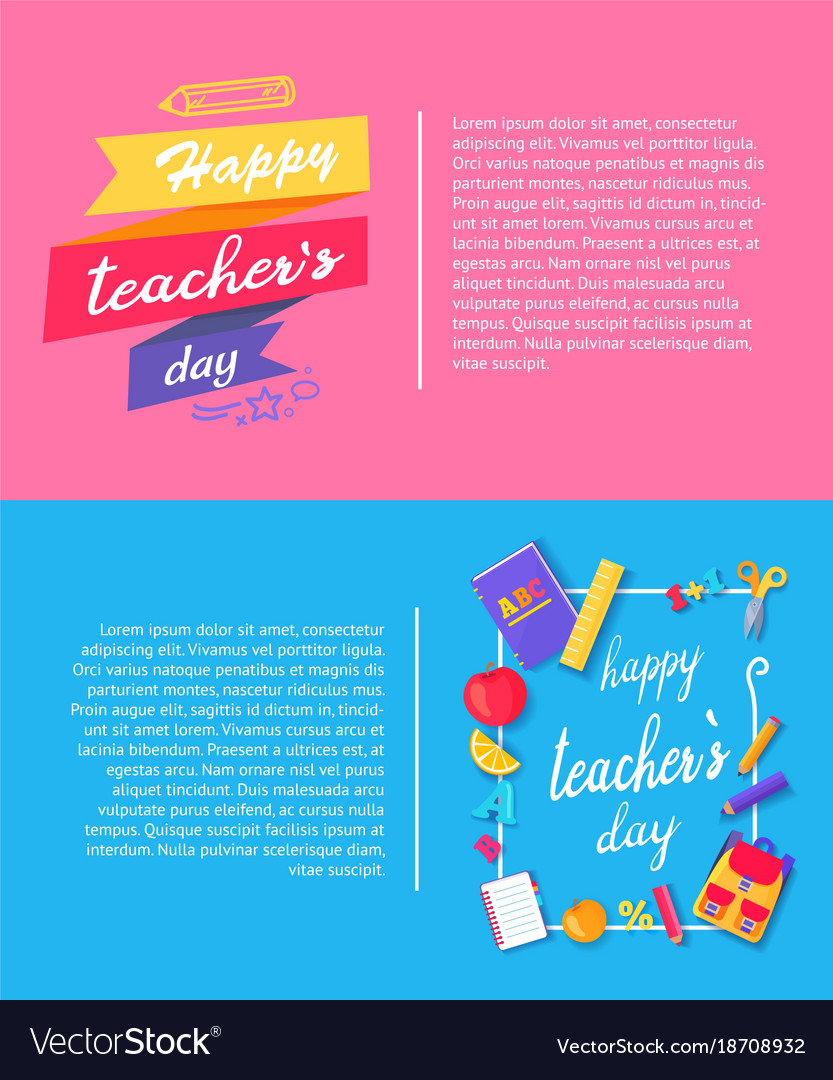 Happy Teachers Day Banner Royalty Free Vector Image