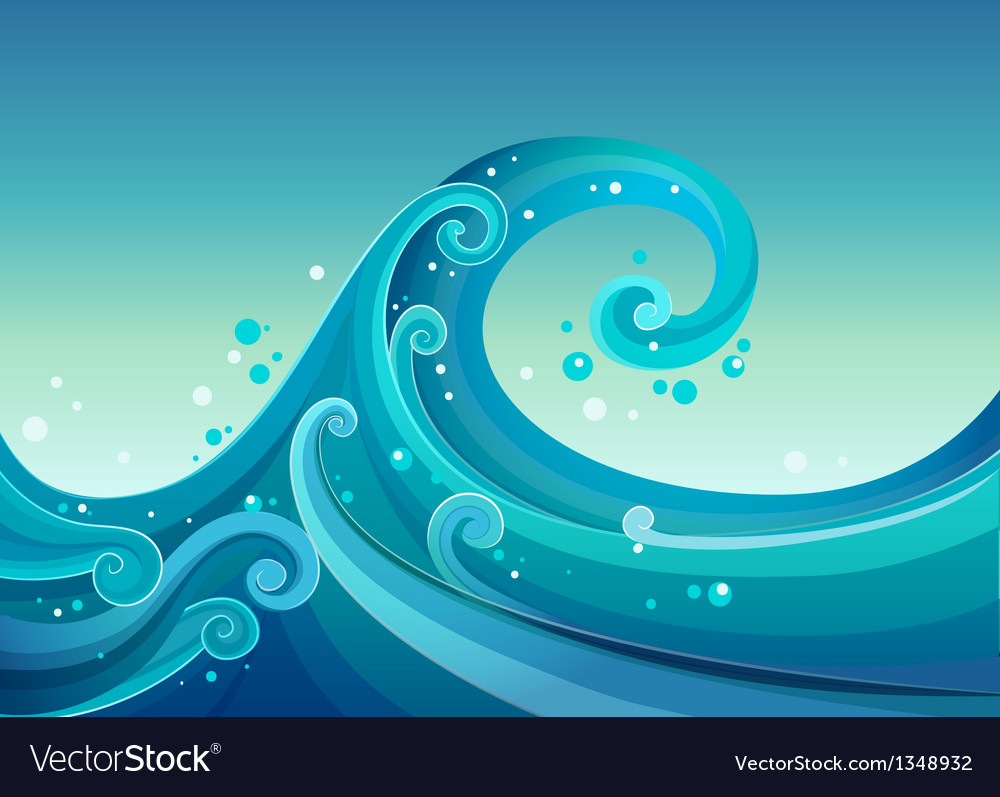 High waves at the sea Royalty Free Vector Image