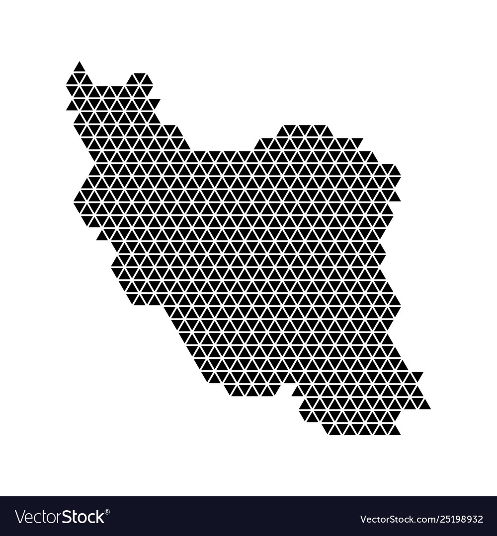 Iran map abstract schematic from black triangles vector image Iran map abstract schematic from black triangles