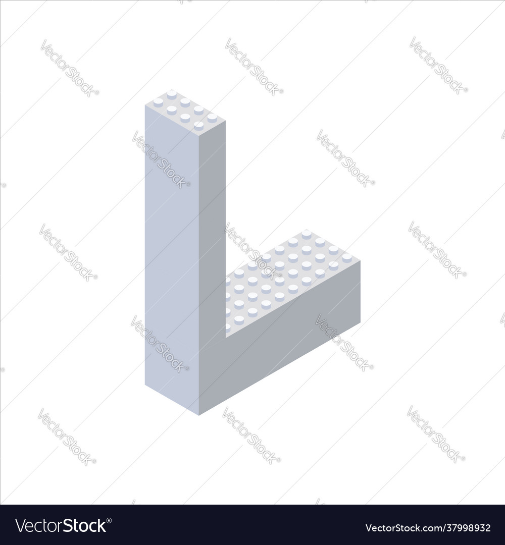Isometric font made from color plastic blocks vector image Isometric font made from color plastic blocks