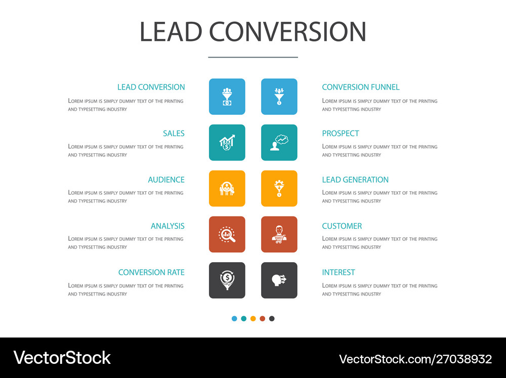 Lead conversion infographic cloud design template Vector Image