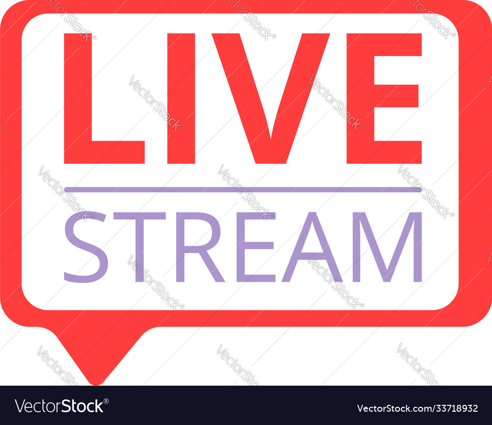 Live play stream icon cartoon style Royalty Free Vector