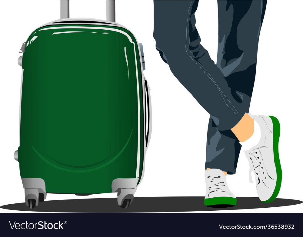 Man with Suitcase - 3D Render