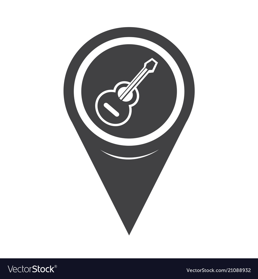 Map pointer guitar icon