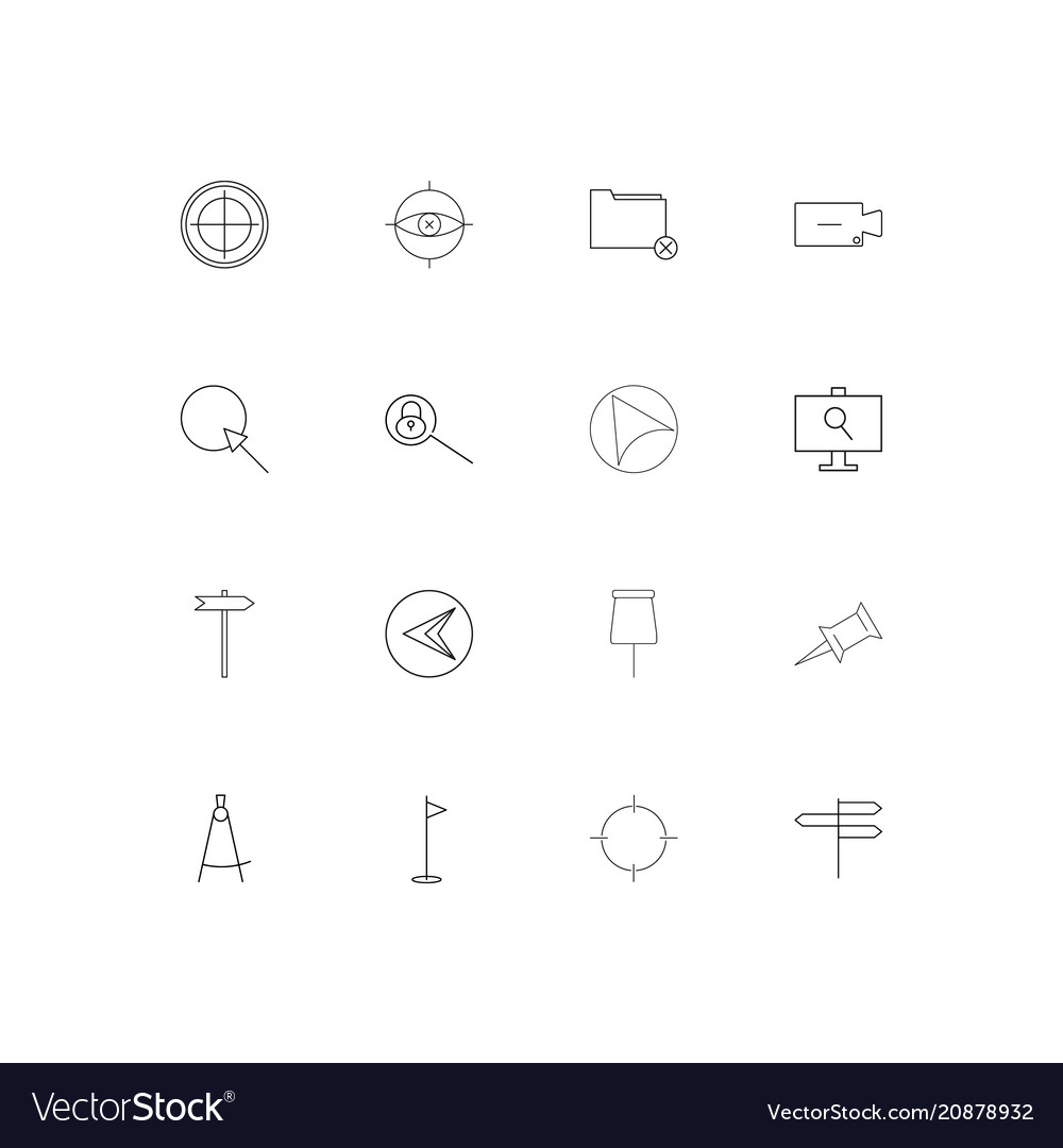 Maps and navigation linear thin icons set