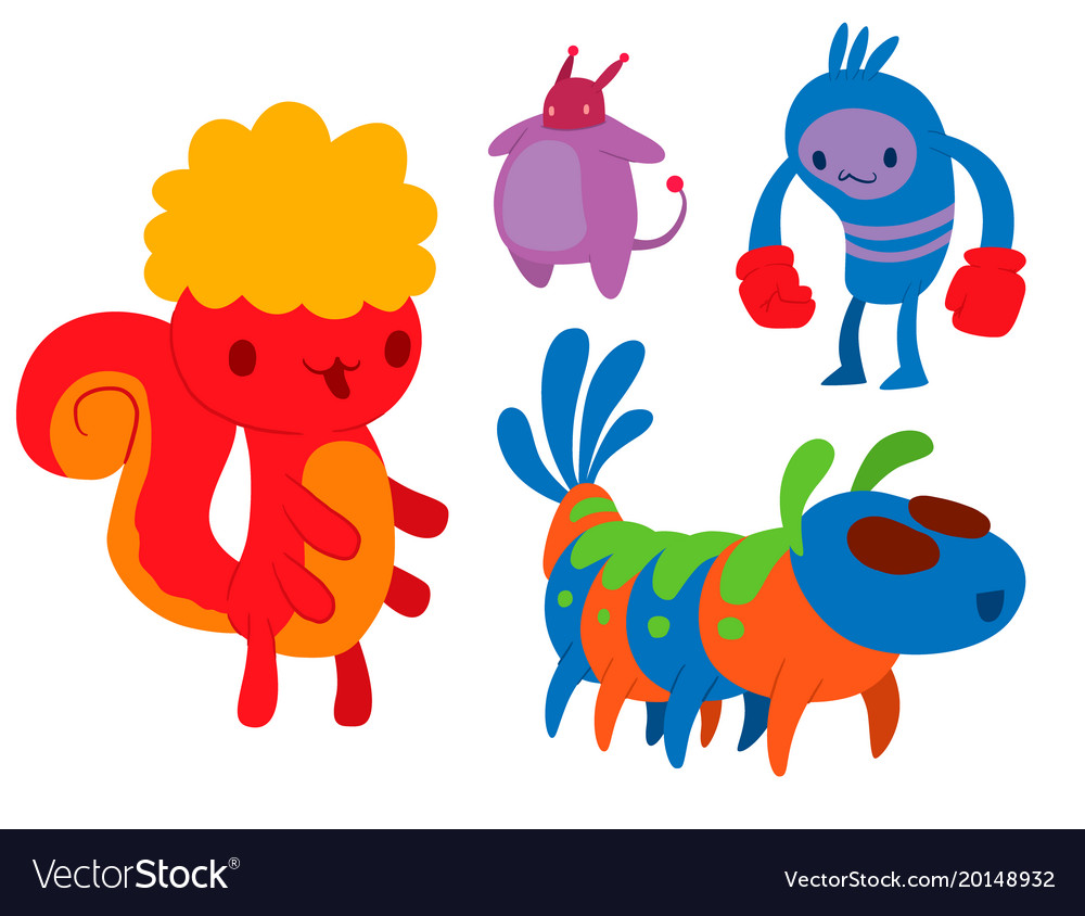 Monster character funny design element