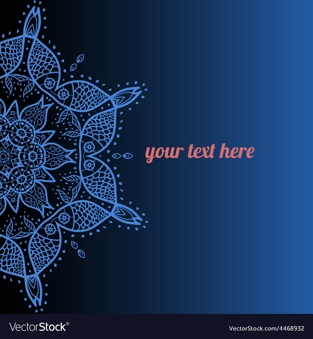 Ornate frame with sample text azure