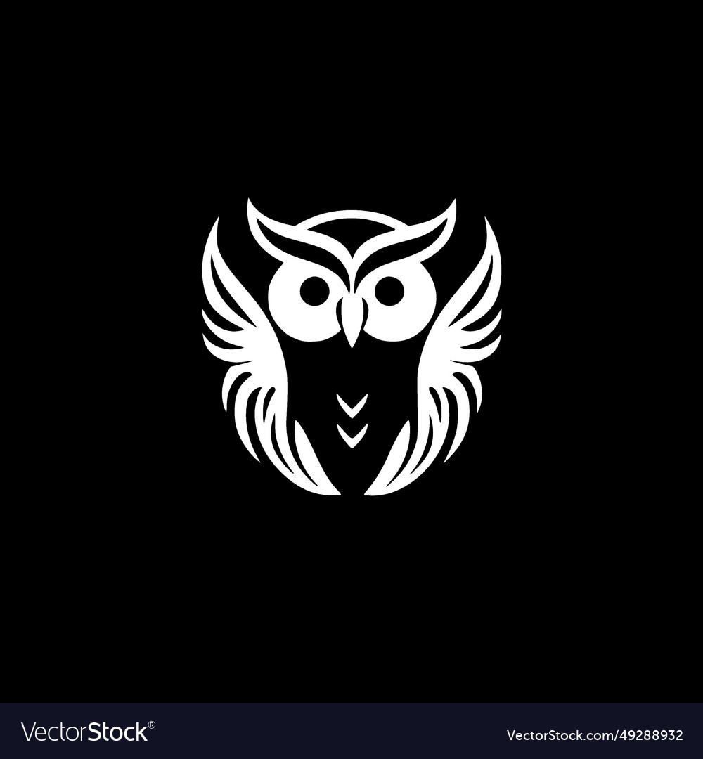 Owl - black and white isolated icon