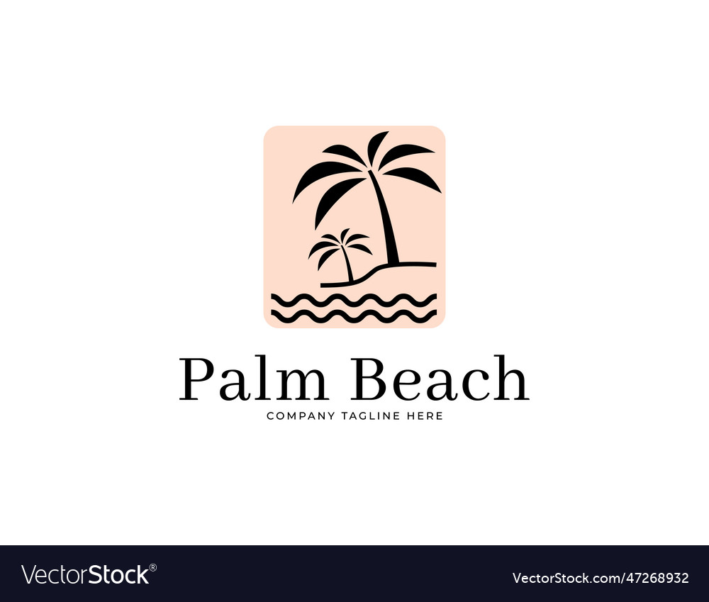 Palm trees logo design Royalty Free Vector Image