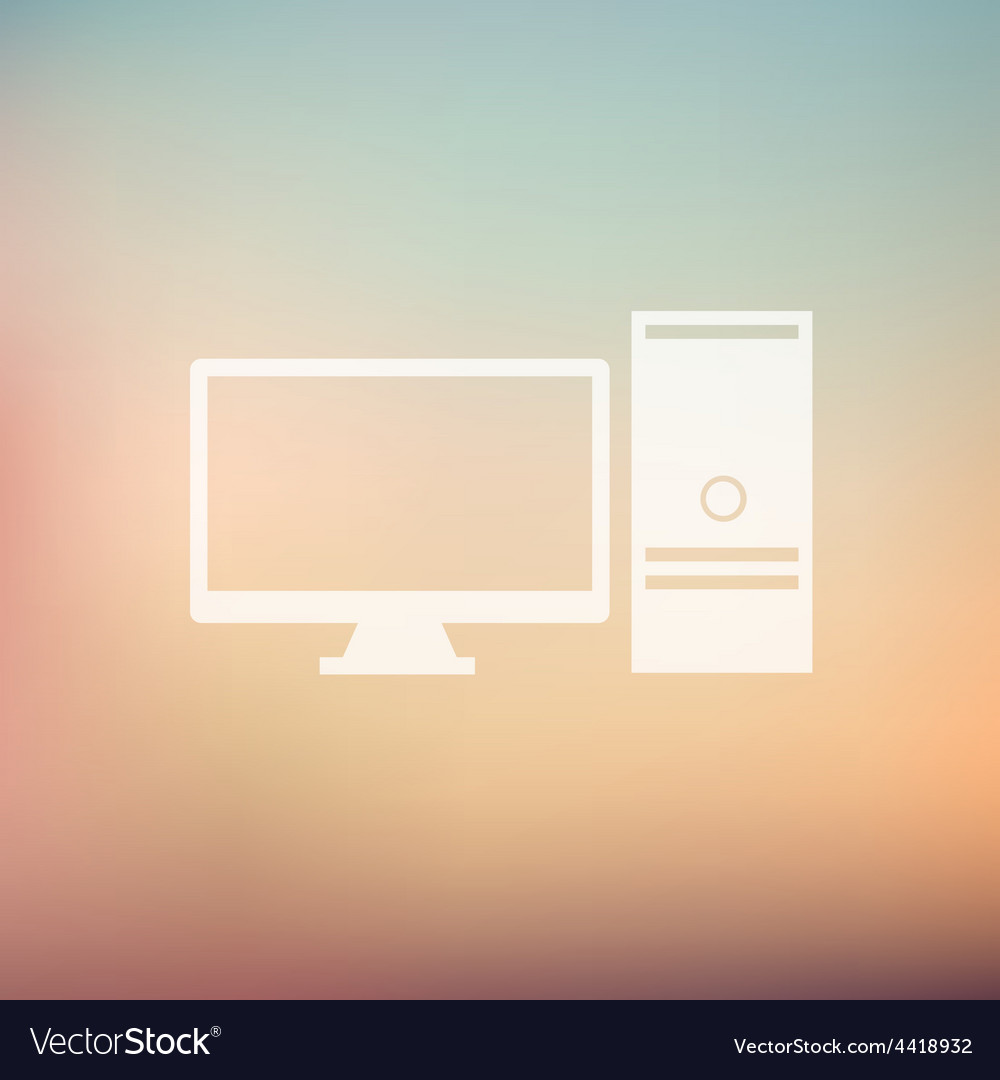 Personal computer in flat style icon