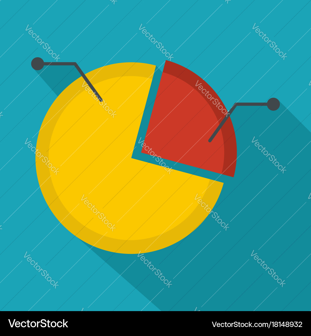 Pie chart icon flat Royalty Free Vector Image - VectorStock