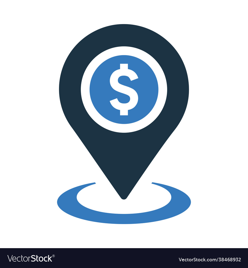 Pin pointer bank icon simple editable