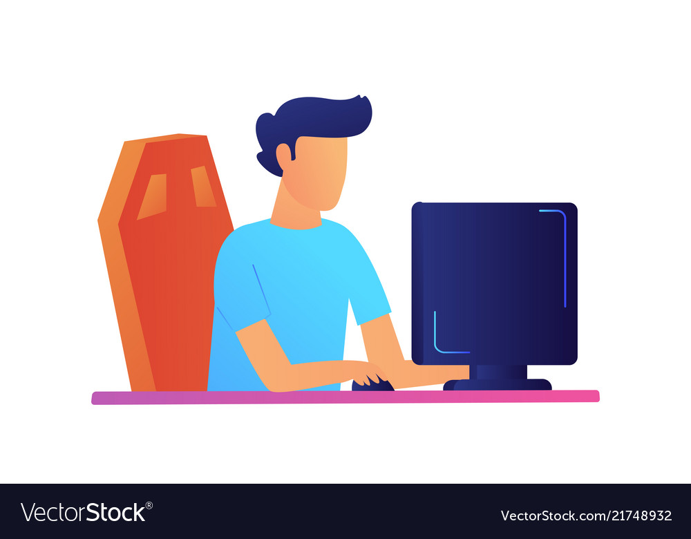 Programmierer arbeiten am Computer vector image Programmierer arbeiten am Computer