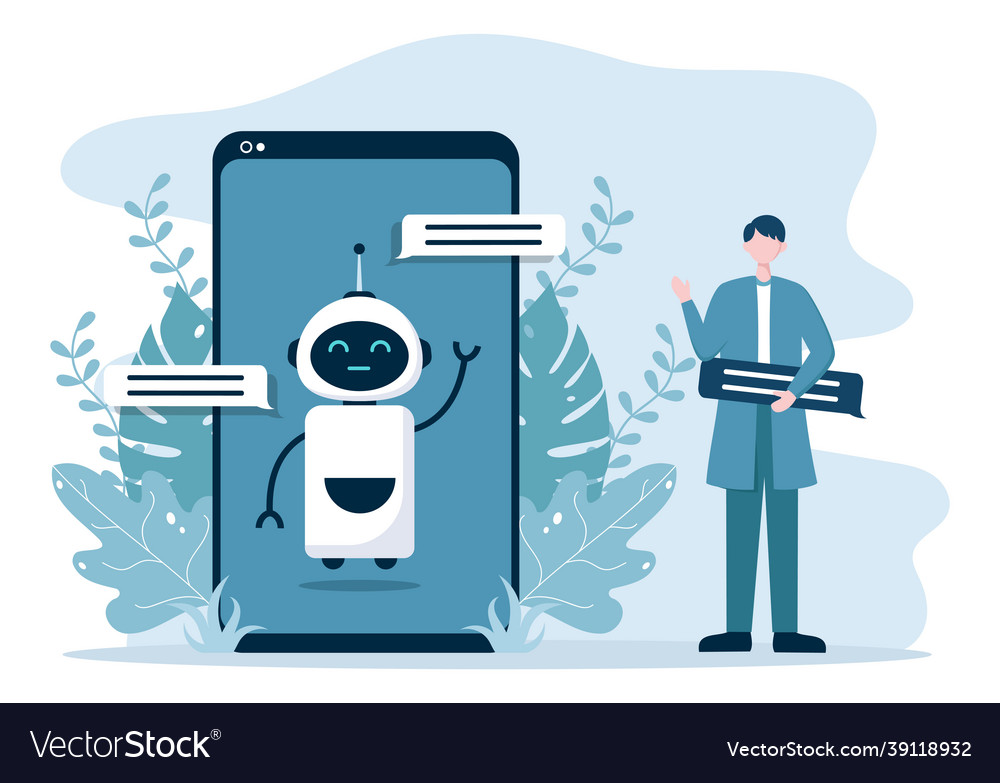 Robot virtual assistance or chatbot background Vector Image Robot virtual assistance or chatbot background