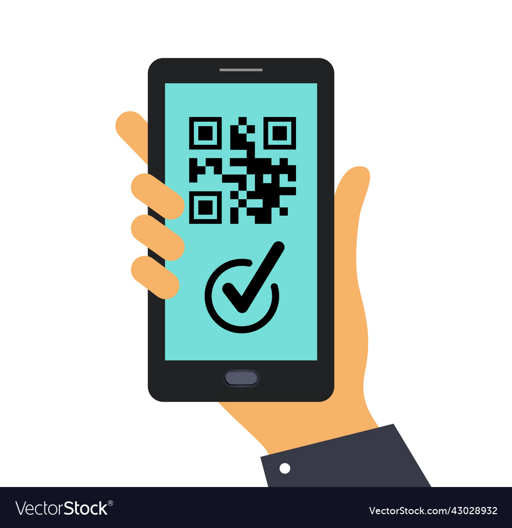 Scan the qr code with phone smartphone Royalty Free Vector