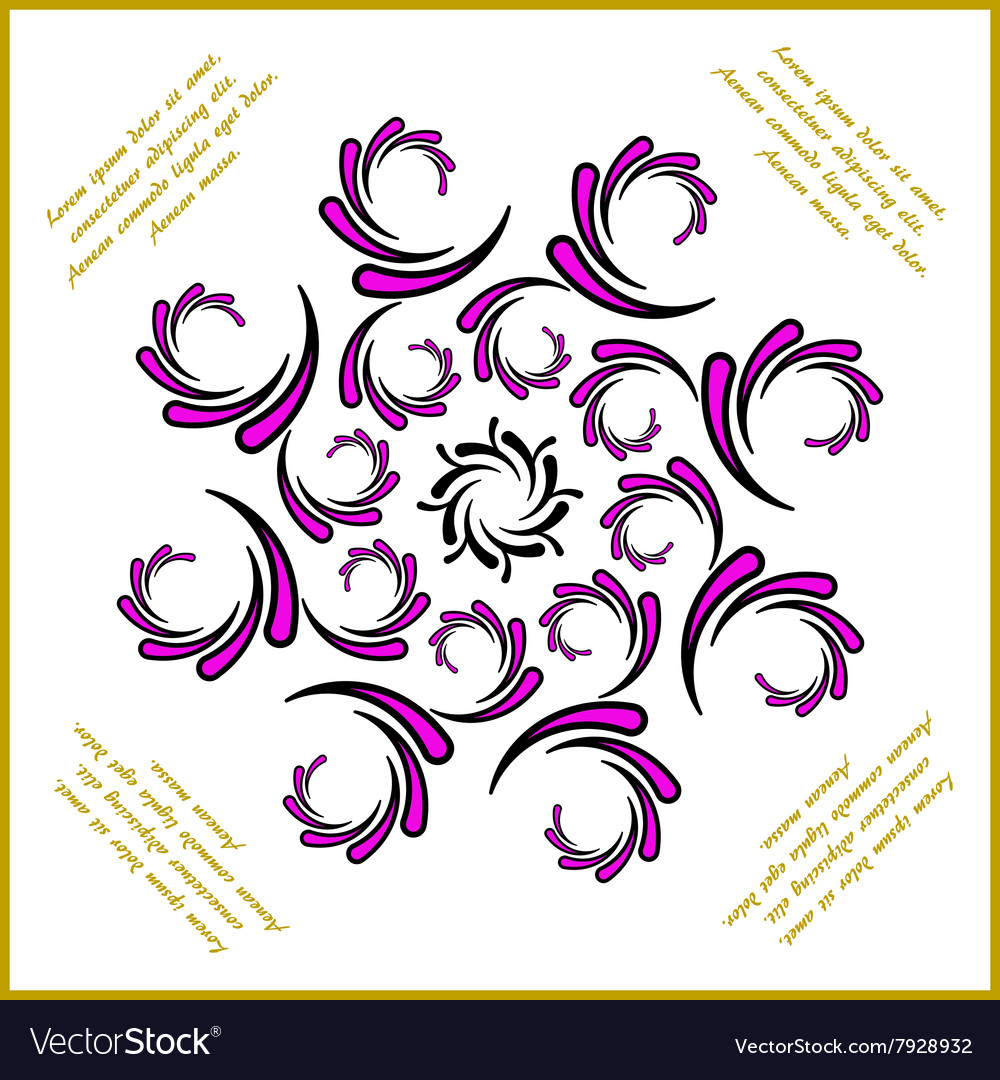 Twisted and curwed violet pattern with text