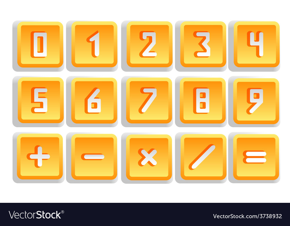 Yellow numeric button set