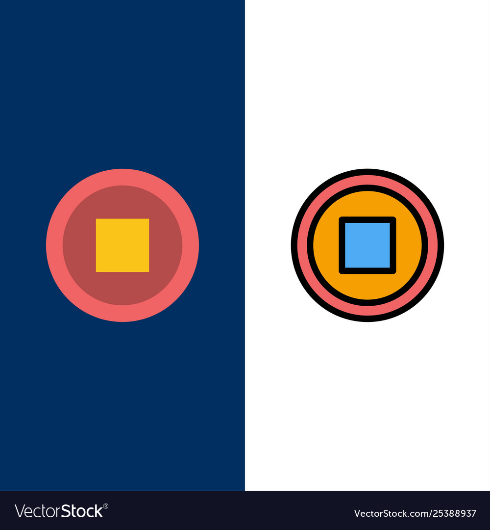 Basic interface user icons flat and line filled vector image Basic interface user icons flat and line filled