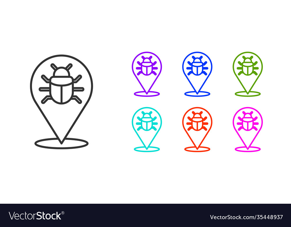 Black line system bug concept icon isolated Vector Image Black line system bug concept icon isolated