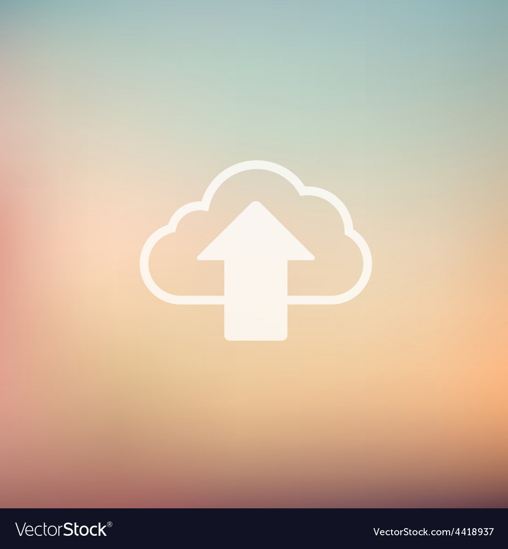 Cloud upload in flat style icon