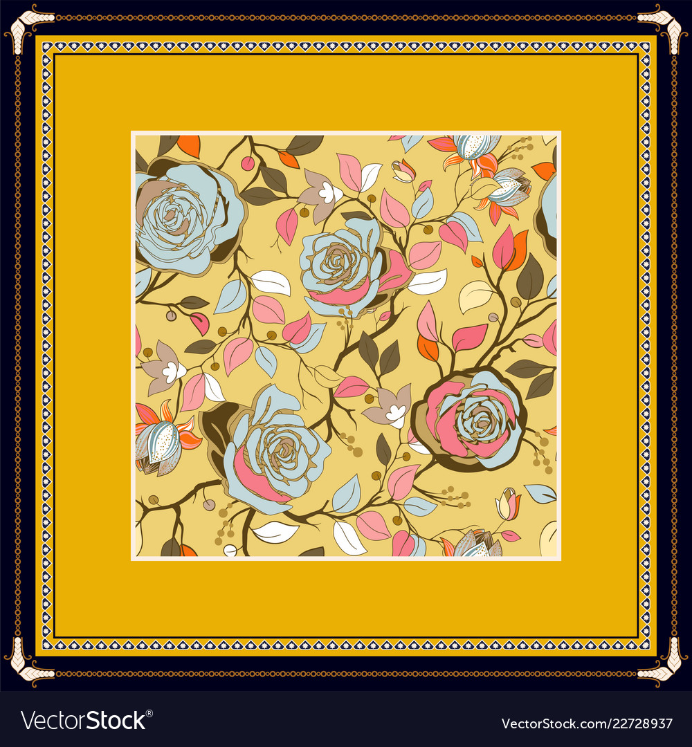 Decorative frame with pattern color print vector image Decorative frame with pattern color print