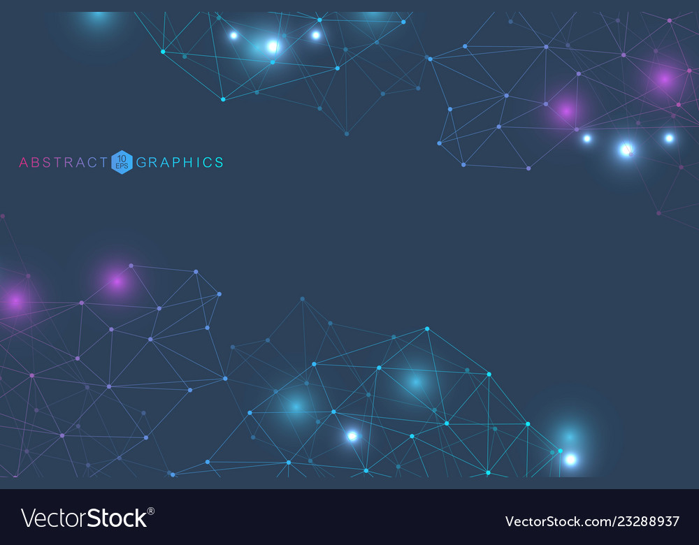 Geometric abstract background with connected line vector image Geometric abstract background with connected line