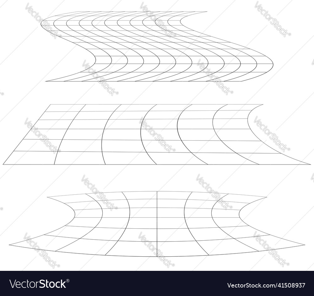 Graticule grid mesh plane with deform distortion Vector Image Graticule grid mesh plane with deform distortion