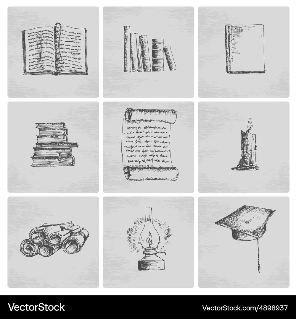 Hand Drawn Education Icons Royalty Free Vector Image