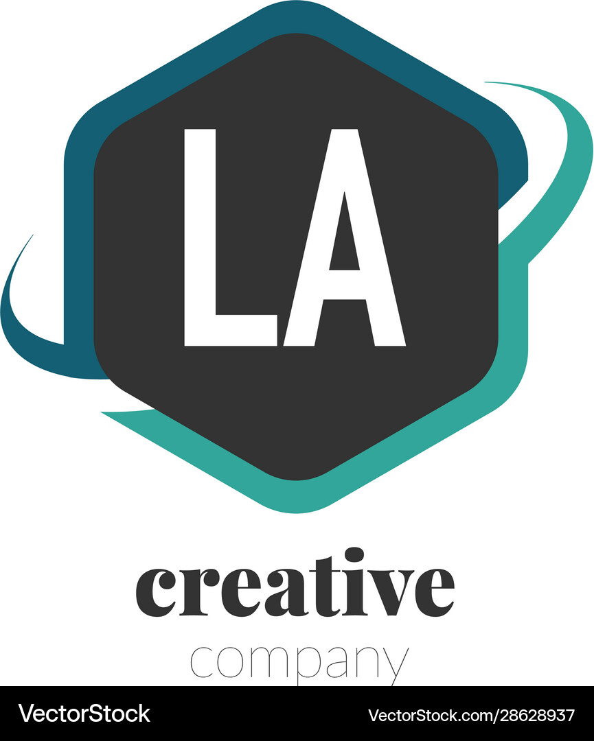 Initial letter la creative hexagonal design logo Vector Image