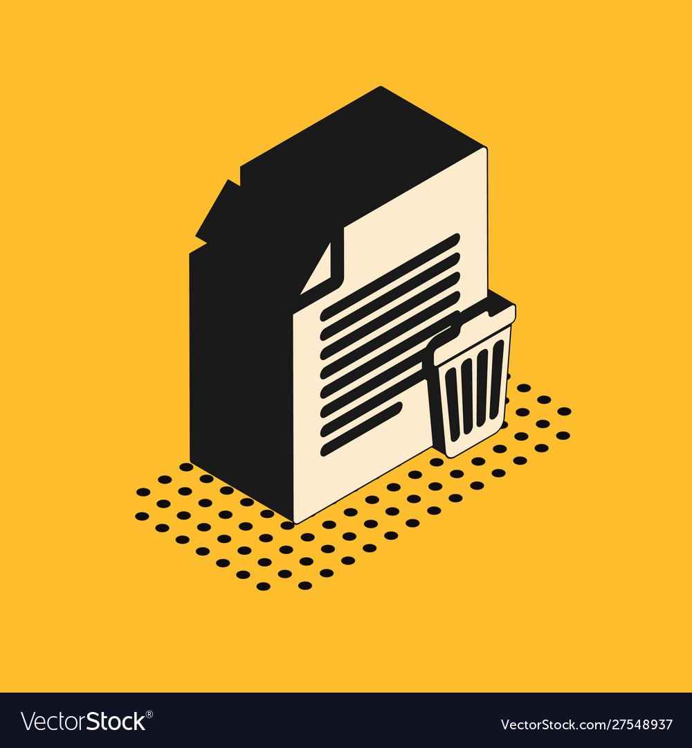 Isometric delete file document icon isolated vector image Isometric delete file document icon isolated