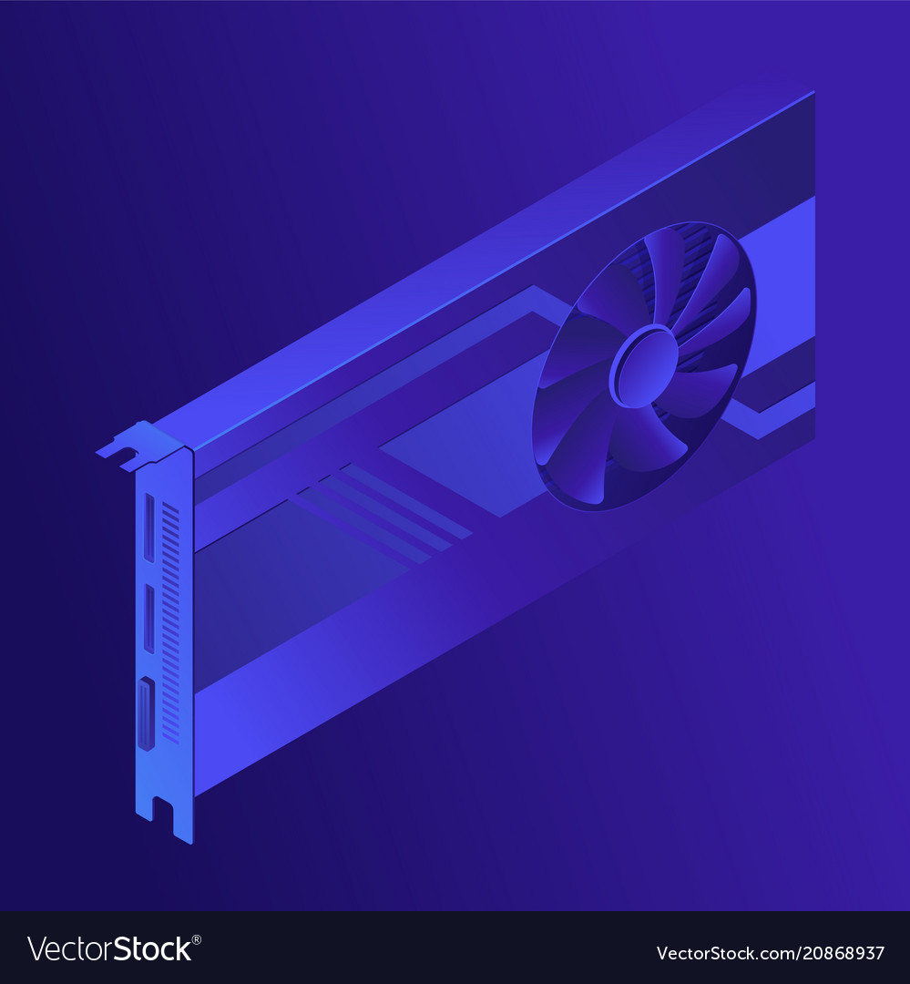 Isometric gpu mining concept Vector Image Isometric gpu mining concept