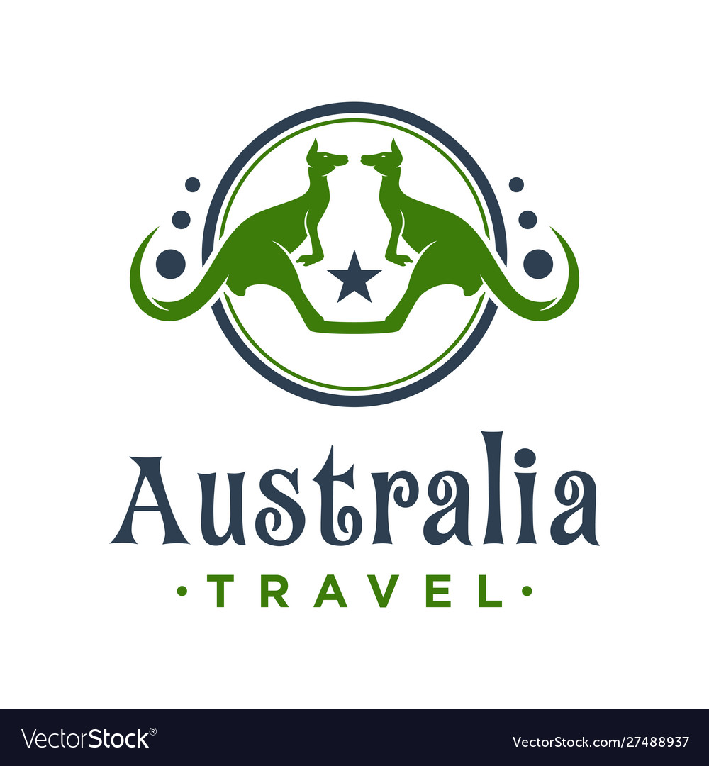 Kangaroo animal circle logo design Royalty Free Vector Image