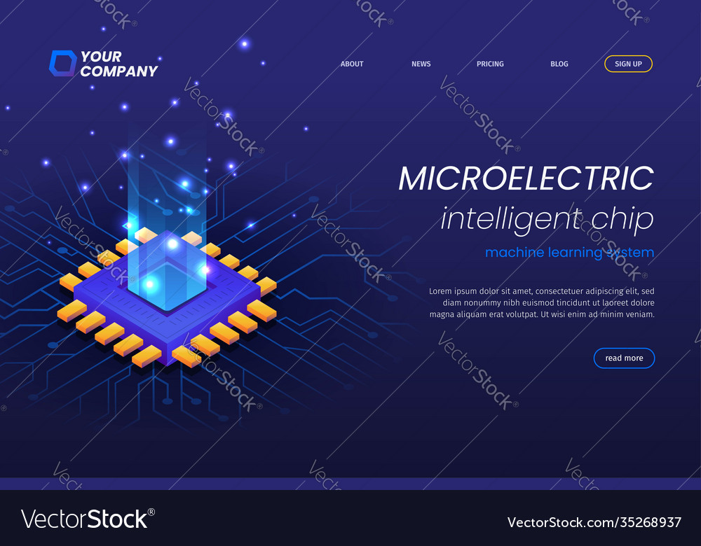 Micro electronics circuits landing page template